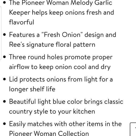 Pioneer woman onion keeper🍃Price is firm🍃 - Picture 3 of 3